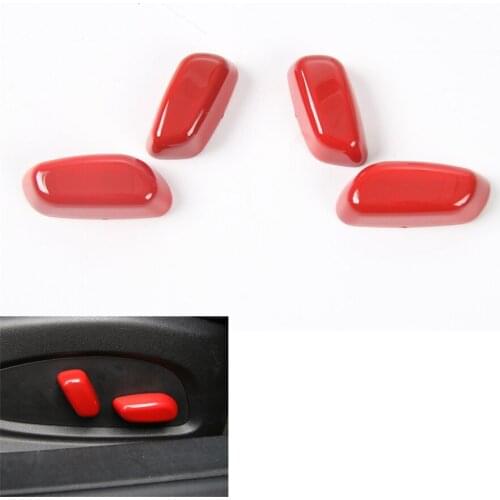 For Chevrolet Camaro 2017+ ABS Car Interior Seat Adjust Button Switch Decoration Cover Cap Trim Styling Sticker 4Pcs