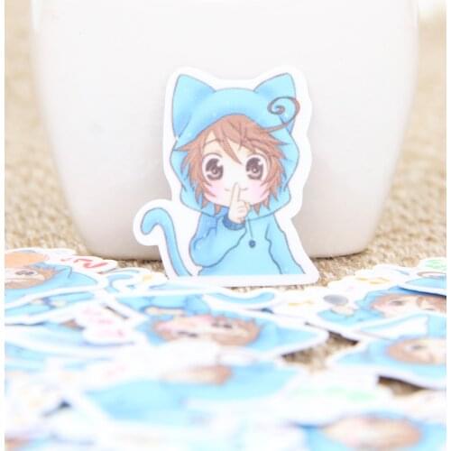 40pcs Cute Cat Girl Waterproof Lady Decorative DIY Scrapbooking Sticker Pack for DIY Craft Photo Albums Diary Snowboard Decor