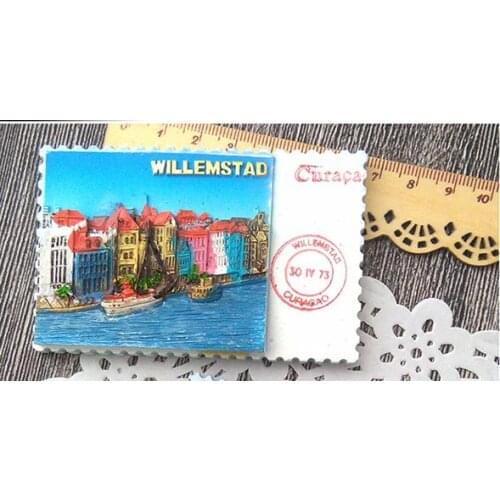 Curacao world travel resin refrigerator stickers