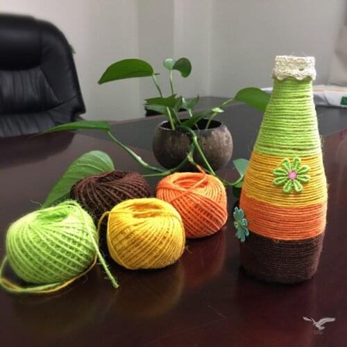 2mm 50m Natural Burlap Hessian Jute Twine String Tag Label Hang Rope Wedding Home Decorative DIY Crafts Gift Packing Supplies