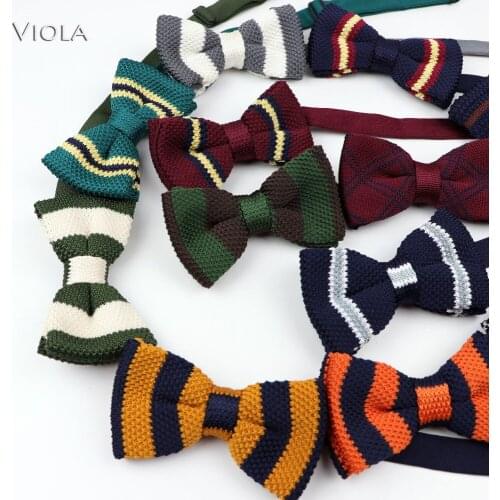Various Patterns Solid Striped Knitted Bowtie Colorful Concise Men Butterfly Adult Bow Tie Fashion AccessoryParty Christmas Gift