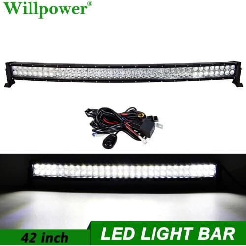 SUV Car Lower Bumper Curved 240W 42" LED Work Light Bar For Ford Jeep Chevy 4runner 4x4 Truck 4WD Driving Fog Light Bar