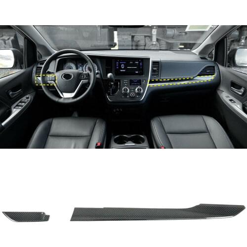 Carbon Accessories Dashboard Center Console Stripe Trim For Toyota Sienna 15-19