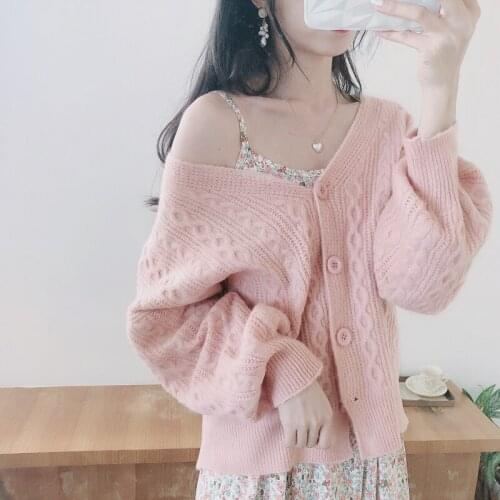 2020 Autumn Winter Sweater Women Knitted Cardigan Women Stretch Clothing Cute Ins Casual Korean Loose Warm Femme Tops