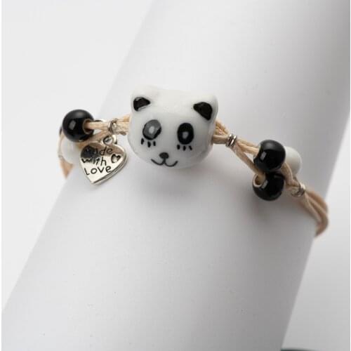 Ceramic Cartoon Beads Hand-made Bracelets Boho Ethnic Bangles Braelets For Children Gift DIY Jewelry #GY472