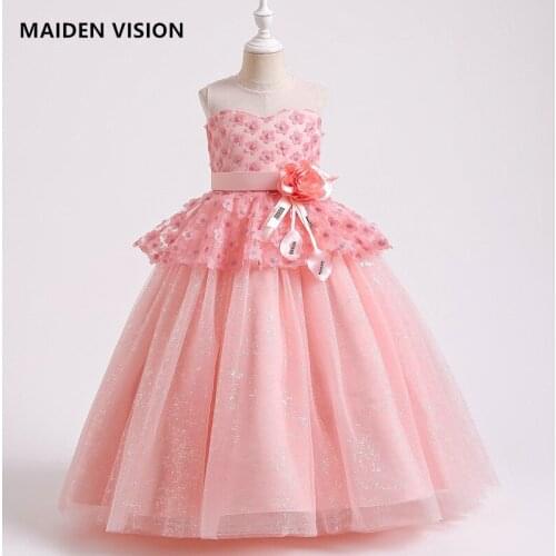 Summer Baby Girl long Birthday Party Wedding Dress For Girl Palace Princess Dresses First communion Kid Clothes for teens 3-12 y