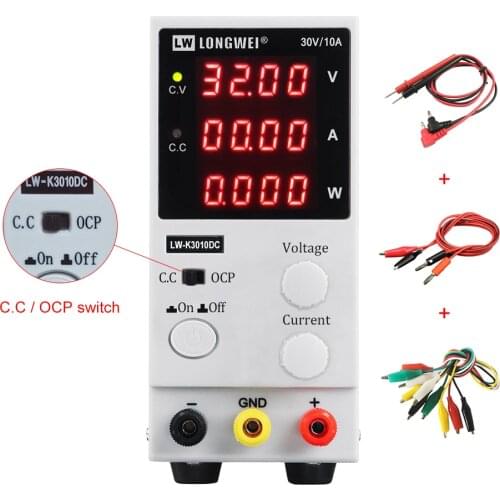 LW-K3010DC DC Power Supply 30V 10A Adjustable Constant Current Overcurrent Protection 4 Digit Display Laboratory Power Supply