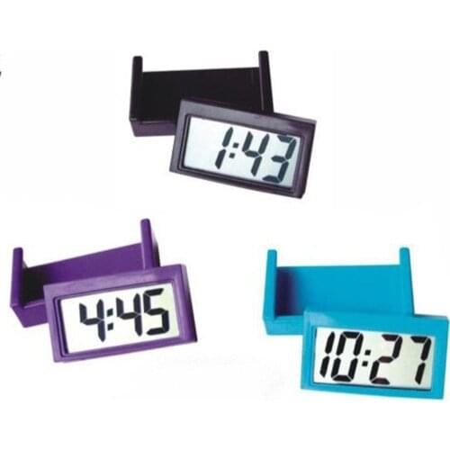 Small Self-Adhesive Car Desk Clock Electronic Watch Gauges Digital LCD Screen