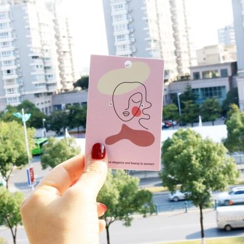 Fashion 6x9cm Lovely Girls Jewelry Display Card Earrings Package Pink Background Paper Cards Hanger Tags 100pcs/Lot