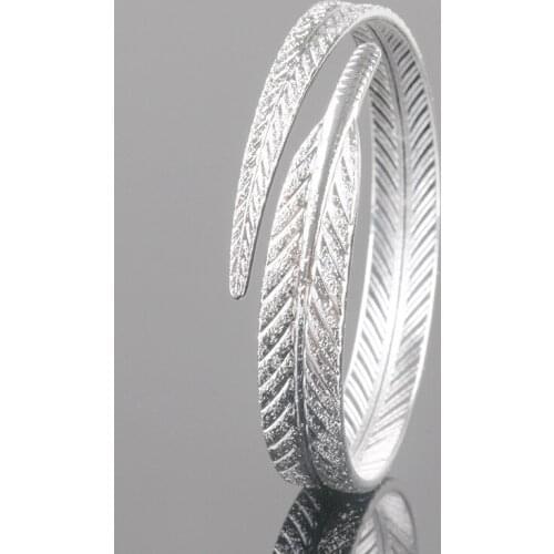 Fashion Female Bracelet Retro Leaf Angel Feather Bracelet Opening Adjustable Jewelry