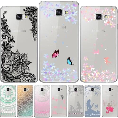 Floral Lace Soft TPU Cover For Samsung Galaxy A3 A5 A7 2016 2017 A6 Plus A8 Plus A9 Star A7 2018 A10 A20 A30 A40 A50 A70 Case