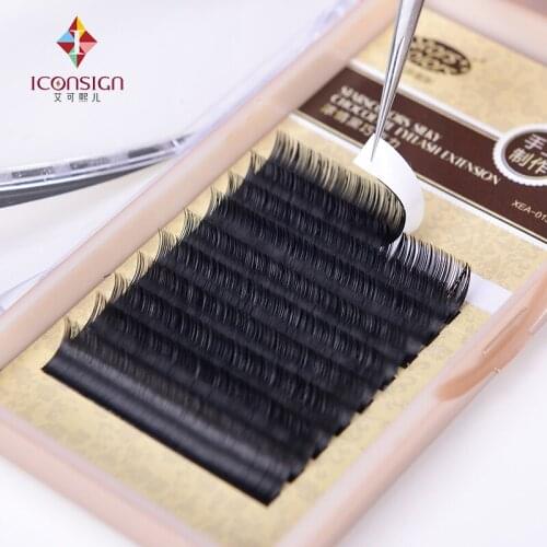 Natrual silk Chocolate J/C Curl 8-13mm Fake False Eyelash Single 0.10/0.15mm Thickness eyelashes mink Makeup tools