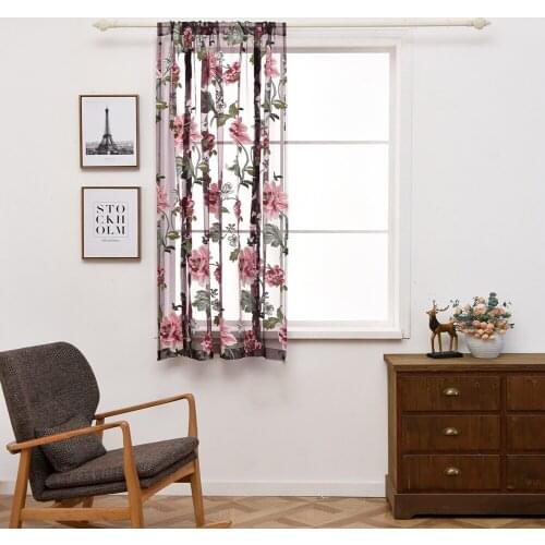 New classical Flower Curtain Window Roman Short Curtain Rose Curtains For Living Room Bedroom Window Curtain