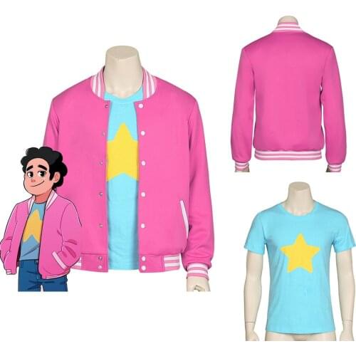 New Universe Steven Universe Quartz Anime Jacket Sweater Coat Blue T-shirt Pink Coat Cosplay Costume Suit Halloween Party Women