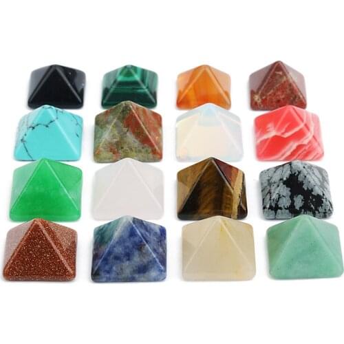 10pcs/pack Natural Stone Pyramid Vertebra Ring Face Bare Stone DIY Jewelry Accessories Square Ring Face 8mm 10mm 12mm 14mm