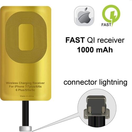 QI Receiver For IPhone 5 5C 5S SE 6 6Plus 6S 6SPlus 7 7Plus IPhone Wireless receiver Charging Receiver Wireless charging Adapter