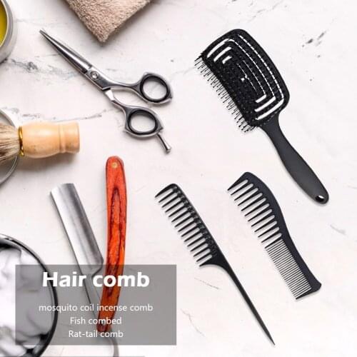 Wide-Tooth Large Paddle Hairbrush Wet Curly Detangle Hair Brush Ribs Tail Comb Anti-static Hairdressing Combs