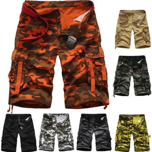 Men Military Combat Camo Cargo Shorts Pants Work Short Army Trouser Casual New Camouflage 7Colors