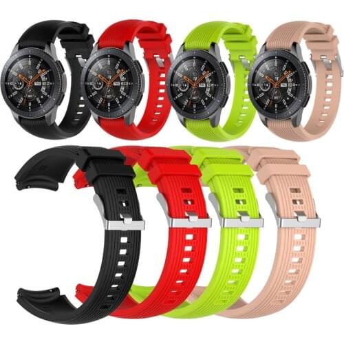Silicone Watchband for Samsung Galaxy Watch 46mm Version SM-R800 Striped Rubber Replacement Bracelet Band 22mm Width band 100pcs