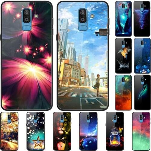 Glass Case For Samsung Galaxy J8 2018 Tempered Glass Phone Case Phone Cover Phone Shell Series 1