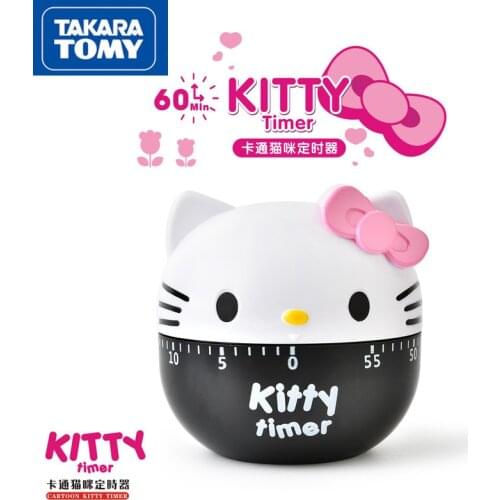 TAKARA TOMY Cute Cartoon Hello Kitty Kitchen Time Research Circle Watering Timer Cooking Gadget Machinery