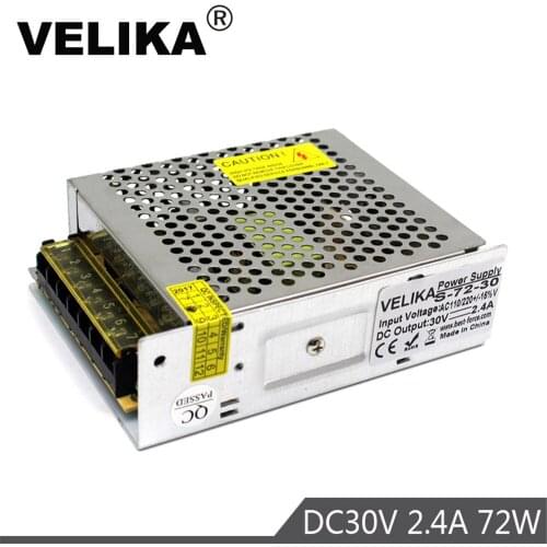 Universal 30V 2.4A 72W Power Supply Led Driver Transformer 110V 220V AC TO DC30V SMPS for LED Light CNC CCTV Stepper Motors