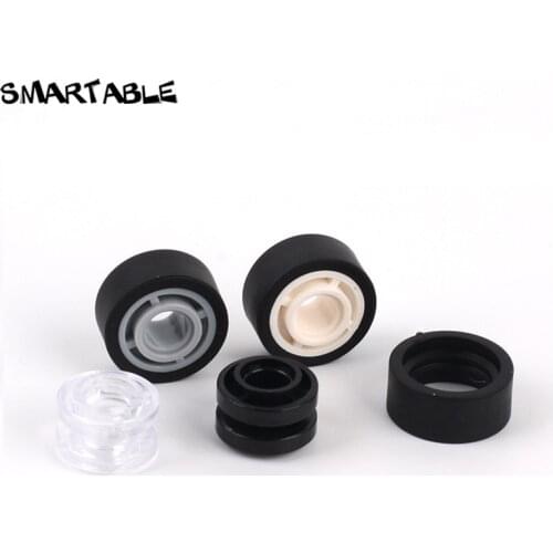 Smartable Technic Rims Ev3 15x6 mm Wheel & 11x6mm Hub Parts Building Block Toys Compatible technic 50951+42610 10pcs/set