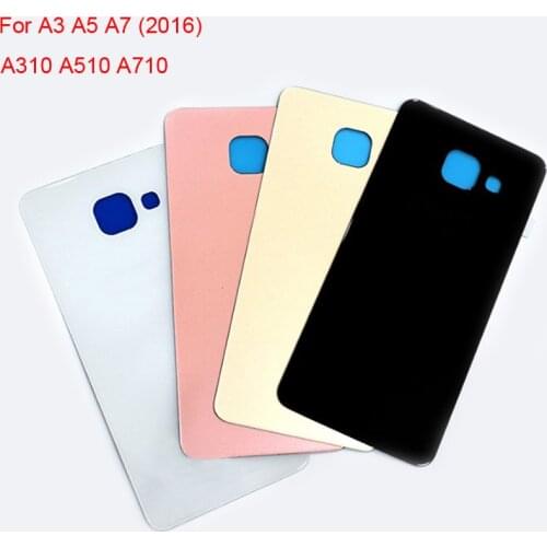 New Rear Glass Cover For Samsung Galaxy A3 A5 A7 2016 A310 A510 A710 Back Battery Case Housing Adhesive Sticker