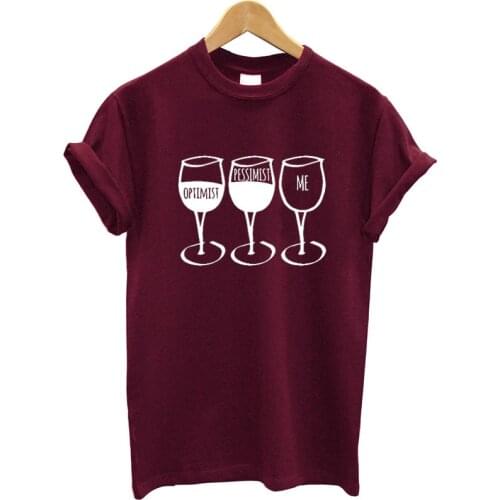 Goblet Wine Print T Shirt Women Short Sleeve O Neck Loose Tshirt 2020 Summer Women Tee Shirt Tops Camisetas Mujer