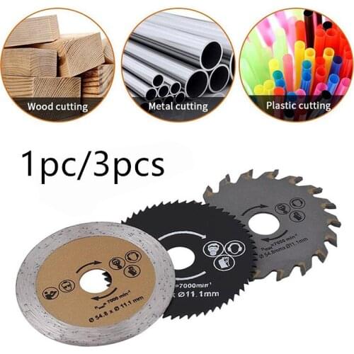 Circular Wood Cutting Blade 54.8mm Hss/TCT Wood Cutting Saw Discs with Mandrel Drill Alloy Steel Hardware Rotary Tool