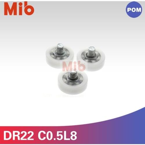 1PCS low noise high quality DR22 outer diameter 22mm plastic ball bearing wheel M6 screw shaft bearing with M6 DR22 22mm