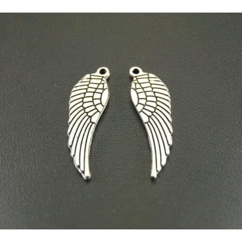 10 pcs Metal Silver Color/Bronze Mini Angel Wings Charms Jewelry Making DIY Handmade Craft 31x10mm