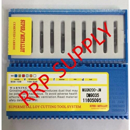 10pcs MGGN150-JM/MGGN200-JM/MGGN250-JM/MGGN300-JM/MGGN400-JM/MGGN500-JM, DM9035, Grooving carbide inserts, SUPER-METALLOY brand