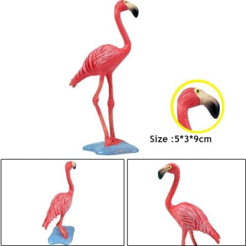 2Pcs/set Flamingos Figurines Bird Model Action Figure Home Decor Miniature Fairy Bird Paradise PVC Figurines Toy For Kids Gift