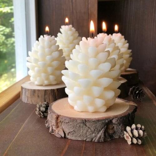 2021 3D Christmas Pine Cone Silicone Candle Mold DIY Handmade Aromatherapy Candles Beeswax Pinecone Candle Making Mould