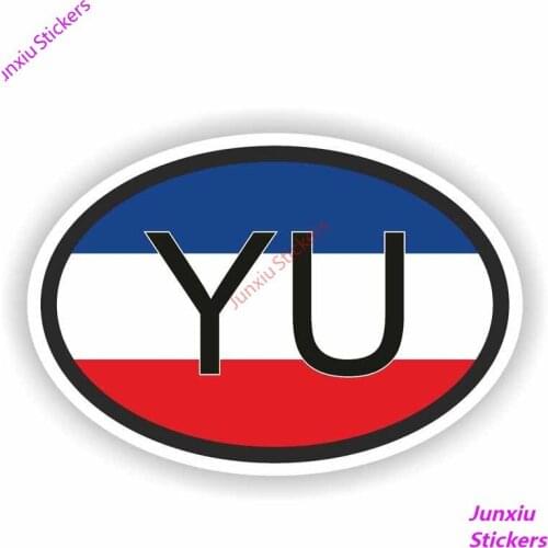 Personalized Car Sticker YU YUGOSLAVIA COUNTRY CODE Flag for Bumper Trunk Voiture Course Laptop Car Accessories Decal PVC14x9cm