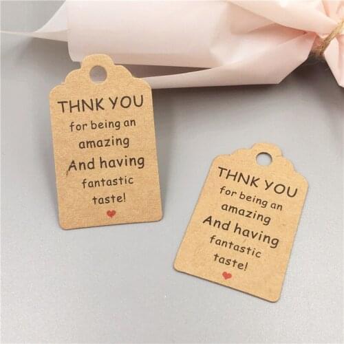 Thank You Kraft Paper Tags Handmade With Love For Wedding Birthday Party Decoration Gift Packaging Labels Hang Tags 200Pcs/Lot