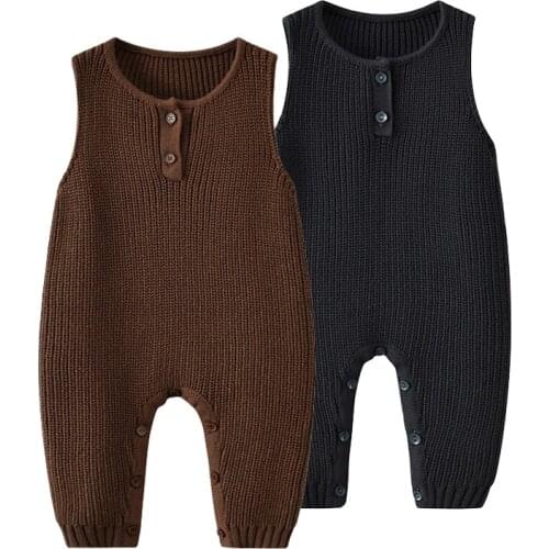 Baby Rompers Sleeveless Newborn Infant Kids Unisex Sweaters Jumpsuits One Piece Cotton Knit Toddler Boy Girl Outfits Fall Winter