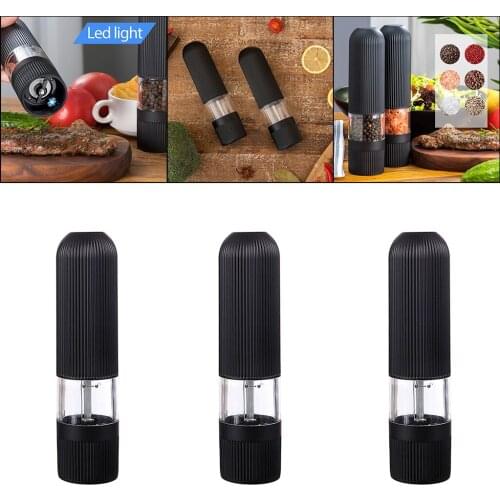 Battery Powered Pepper Grinder Stainless Steel Electric Salt and Pepper Mill Grinder Spice Shakers Kitchen Tools