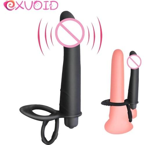 EXVOID Dildo Vibrators Sex Toys for Men Gay Penis Silicone Ring Delay Ejaculation Anal Plug Vibrator Prostate G-spot Massager