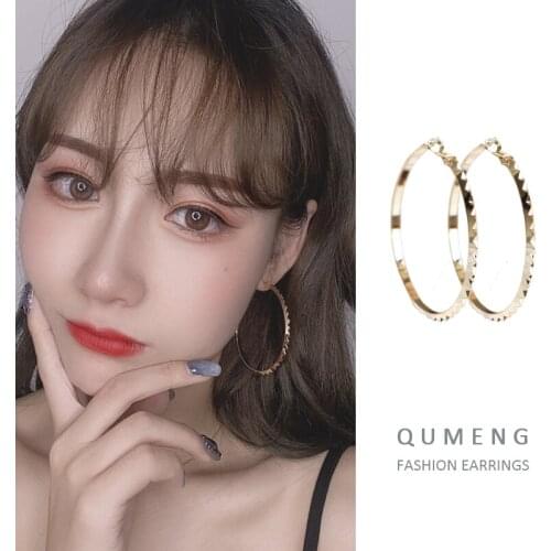 Personality Super Big CirclesHoop earring for night bar party Women Circle Earrings Classice Round Circle Jewelry Accessory