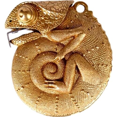 Brass Tape Measure Animal Foot 6Ft/2m Keychain Measuring Tool Cha-meleon Tape Measure Multipurpose Measuring Tool