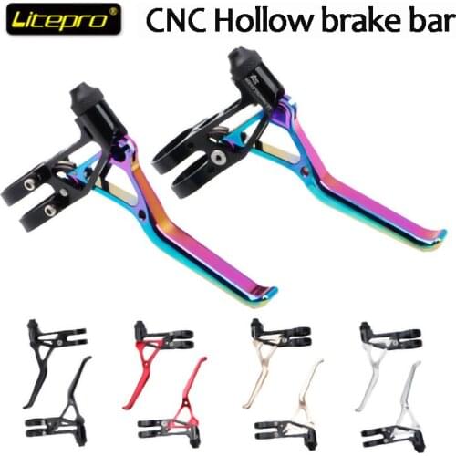 Litepro CNC Bicycle Brake Lever Hollow Ultralight Handlebar V Brake Handle Folded/ Road Bike Small Wheel Bicycle Accessories