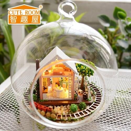 Cute Room Diy House for Puppenhaus Brithday Miniature Furniture House Toys for Children Wooden House Toys -Pandora Magic Garden