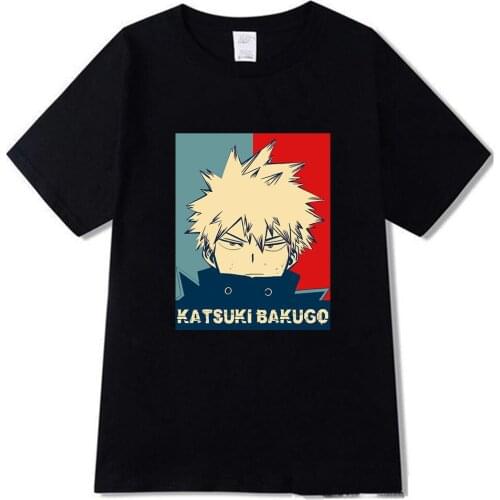 Bakugou Katsuki Cool Printing T-shirt My Hero Academia New Woamn T-shirt Men Cotton T Shirt Tees Tops Harajuku Streetwear