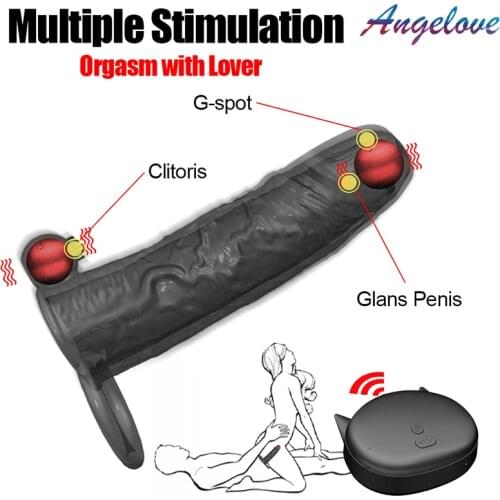 Male Penis Vibrating Rings Sleeve for Penis Dick Delay Ejaculation Enlargement Condoms Dildo Vibrator Adult Sex Toys for Couple