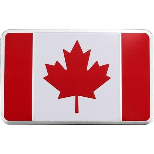 1 pcs Car Stickers Exterior Accessories Motorcycles Automobiles Window Decals Aluminum Alloy Canada Flags Badge National Emblem