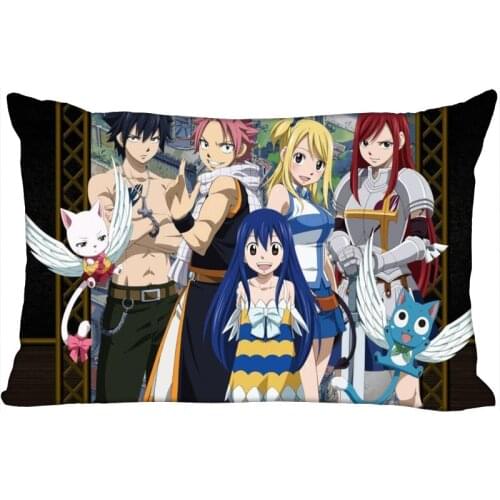 Custom Fairy Tail New Pillowcase 45x35cm(One Side) Rectangle Zipper Print Throw Wedding Decorative Pillowcase Cover