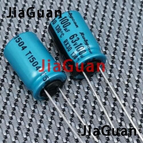20PCS NEW RUBYCON RX30 63V100UF 10X16MM Electrolytic Capacitor rx30 100uF/63V 130 degrees 100UF 63V