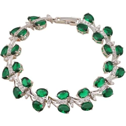New brand design! fresh Zircon Green zirconia white Gold tone delicate bracelets for women Fashion jewelry TB539A